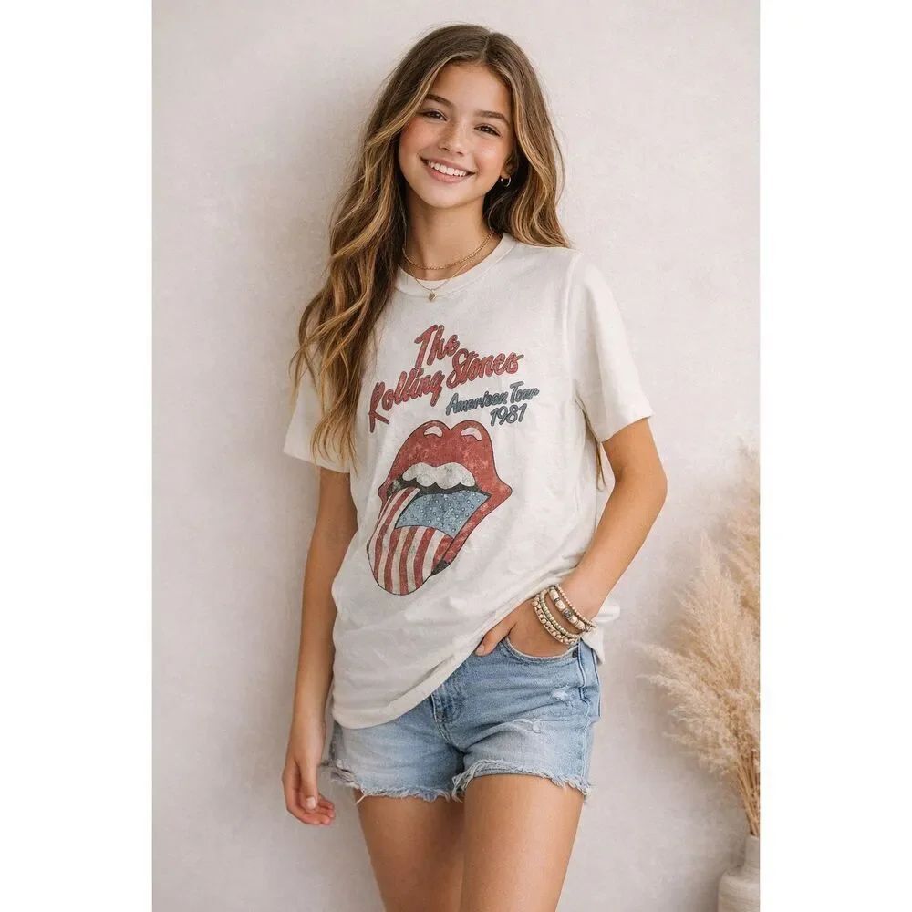 Rolling Stones Graphic Tee Abercrombie Kids 13/14 Band Shirt Vintage Style